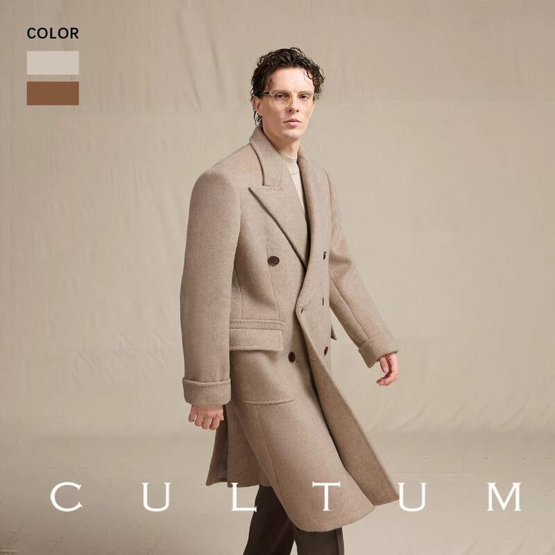 CULTUM Camel Hair Silk Wool Blend Mid-Length Trench Coat