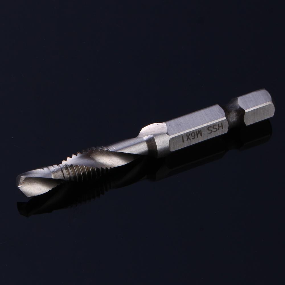 Hex Handle Tap Drill Bits M6 HSS 1/4" Hex Shank Drill & Tap Taper Drill Bits Power Tool Part Hex Shank Drill Tap Taper Drill Bit