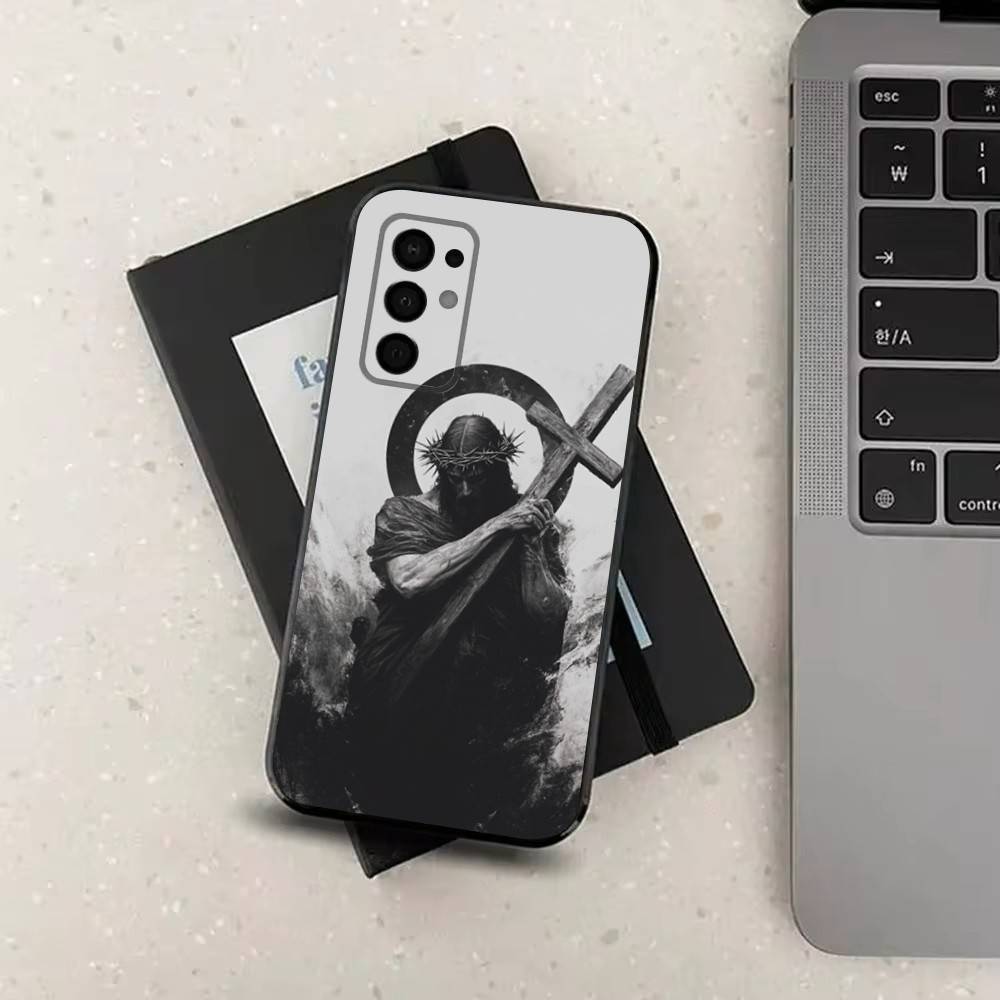 Christian Faith Jesus Case For Samsung Galaxy A73,52,71,53,32,72,41,J7,22,Note,31,8,9,Soft Black Silicone Cover