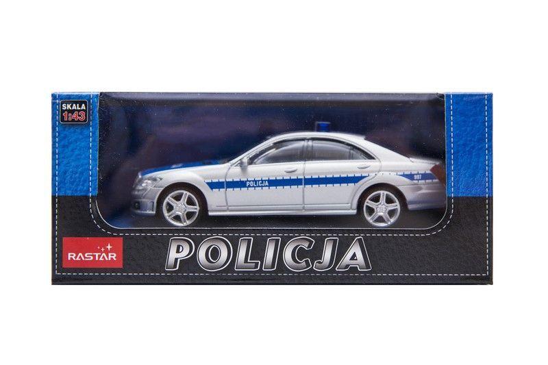 Auto Policja Mercedes S 63 Amg Radiowóz Model Metalowy 1:43 Zabawka