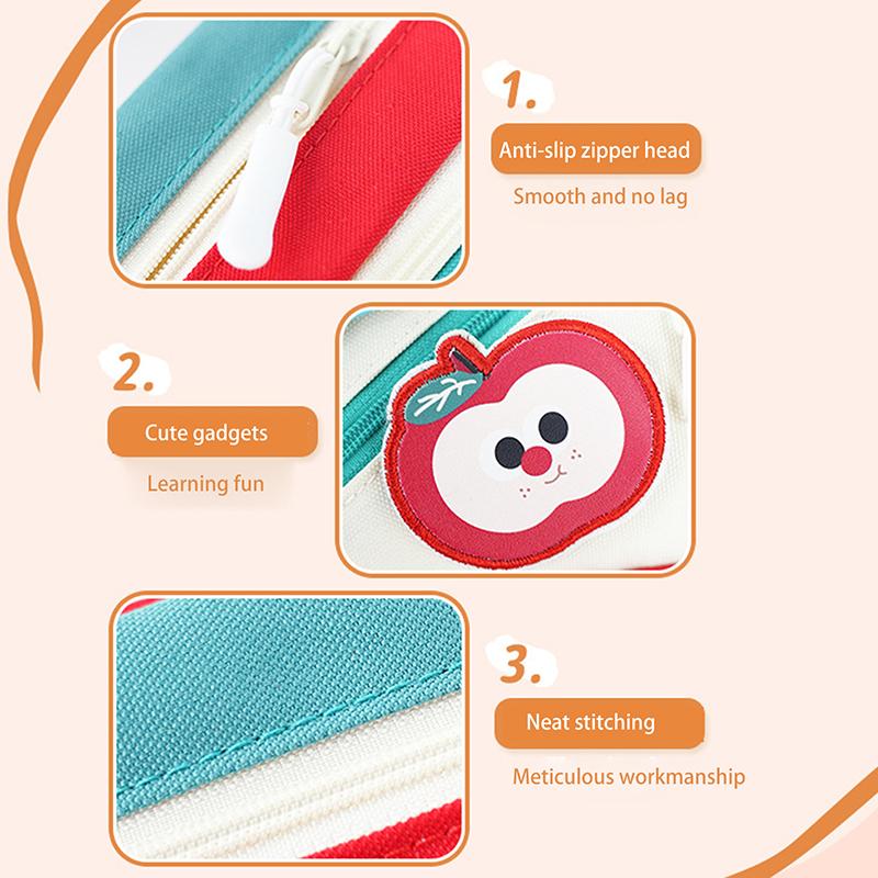 Cartoon Pencil Case Ins Large Capacity Pen Bag Stationery Organizer Student Portable Pencil Storage Bag