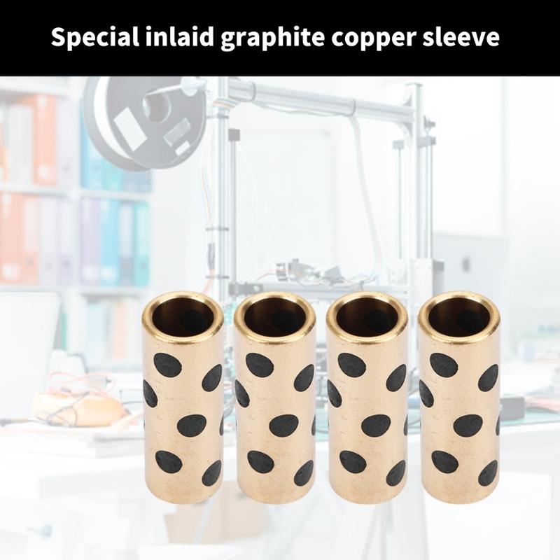 Oilless Brass Brass Sleeve Sintered Bushing Lubricated Bearings For Highly Temperature Applications 4Pcs/Set