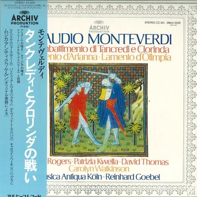 LP Record MUSICA ANTIQUA KOLN Monteverdi The Battle of Tancredi 28MA0025 ARCHIV PRODUKTI Japan Obi Classical Used