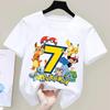 Pokemons Pikachu Kids T Shirts Birthday Number 1-9 Printed T Shirt Boys Girls Summer Casual Short Sleeves Tops Children Clothing
