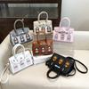 Nova bolsa pequena clássica de cor contrastante premium platina bolsa pequena portátil de ombro transversal bolsa feminina