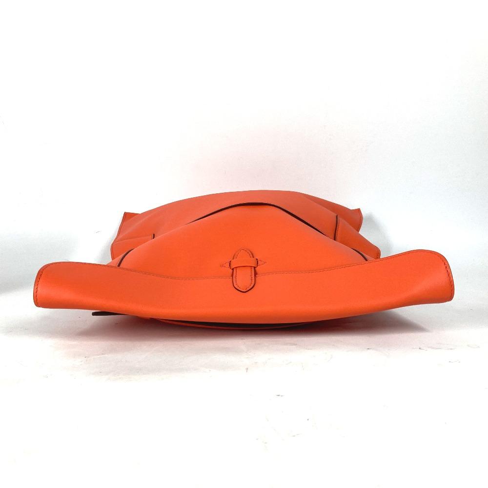 HERMES Flap Pouch Puri Plat Two fold Clutch bag Swift Orange Unused