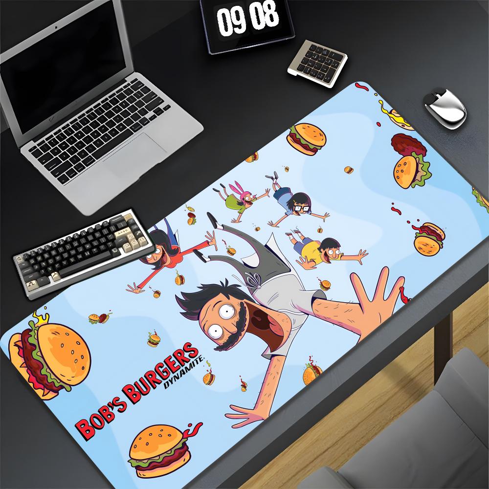 Tappetino per Mouse Cartoon B-Bobs Burgers XXL Gamer Gaming PC Computer Otaku Bordo Bloccato Fai da Te Foto Personalizzata Laptop Notebook Tappetino da Scrivania