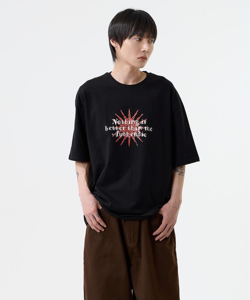 Nasttingijeubeleoldaenmi Sun Lettering Tee_Black