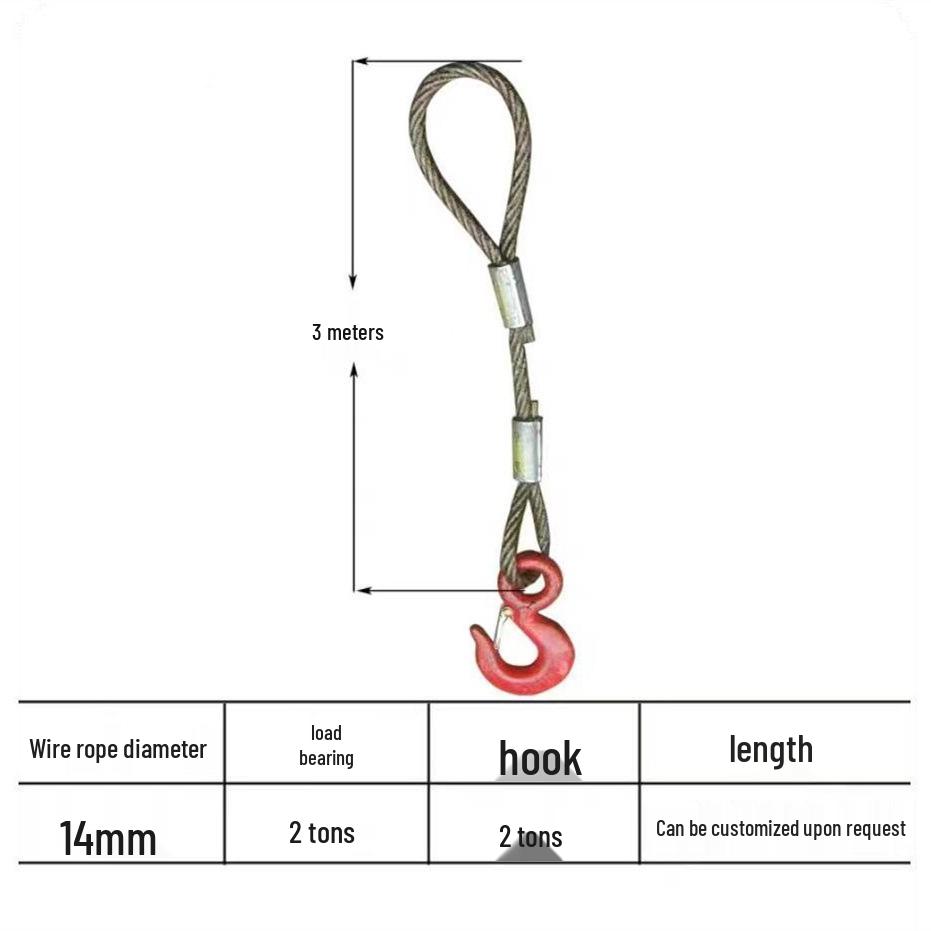 Pressed Oily Double-Leg Wire Rope Hook Sling for Lifting
