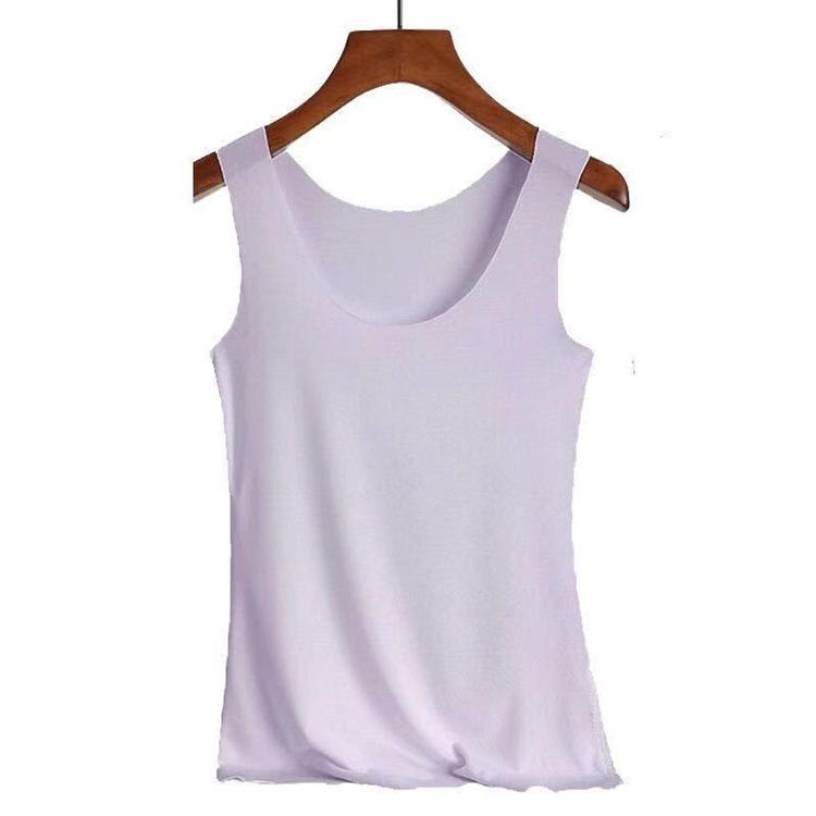 New women's seamless ice silk solid color vest women's inner fashion bottoming shirt suspender summer sleeveless top