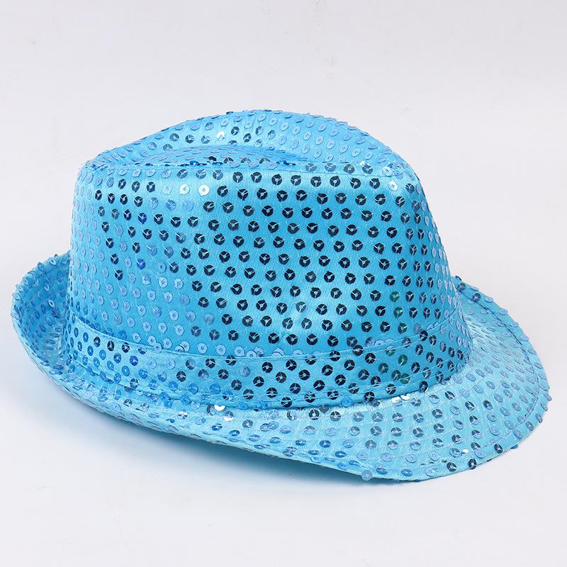 Cappello da donna e uomo con paillettes per spettacoli da festa, cappello da ragazzo e ragazza