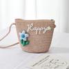 Straw Straw Shoulder Bags Flower Handbags Cute Bucket Bag  Kids Girls