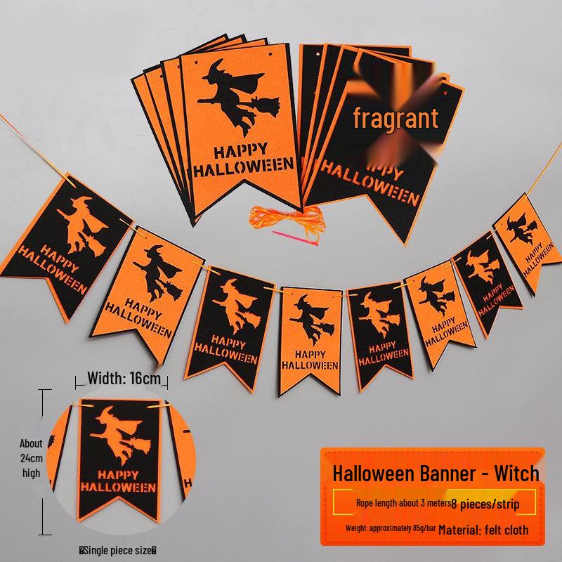 Festone Decorazione Lanterna Zucca di Halloween - Bandierine da Appendere per Atmosfera di Festa e Oggetti di Scena per Foto
