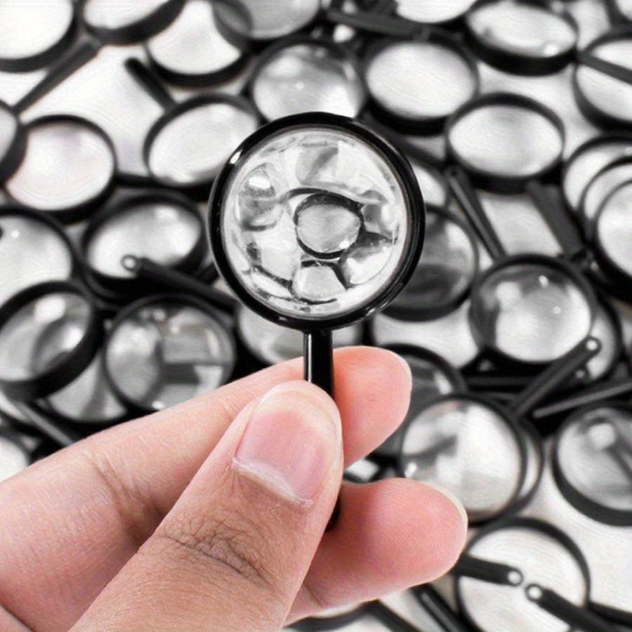 48Pcs 5cm Black Plastic Magnifiers, Portable Handheld Field Observation Tools for Science Education ZSY