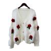 Imitation Mink Fleece Sweater Jacket Women's Autumn and Winter New Loose Three-dimensional Flower Soft Waxy Gentle Wind Knitted Cardigan