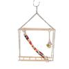 Bird Ladder Swing Toy Wooden Multicolor Bead Parrot Hanging Swing Toy Accessories for Pet Bird Cage
