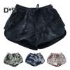Women Shorts Elastic Drawstring High Waist Sport Shorts Tie-Dye Print Wide Leg Pants Versatile Regular Style Running Shorts