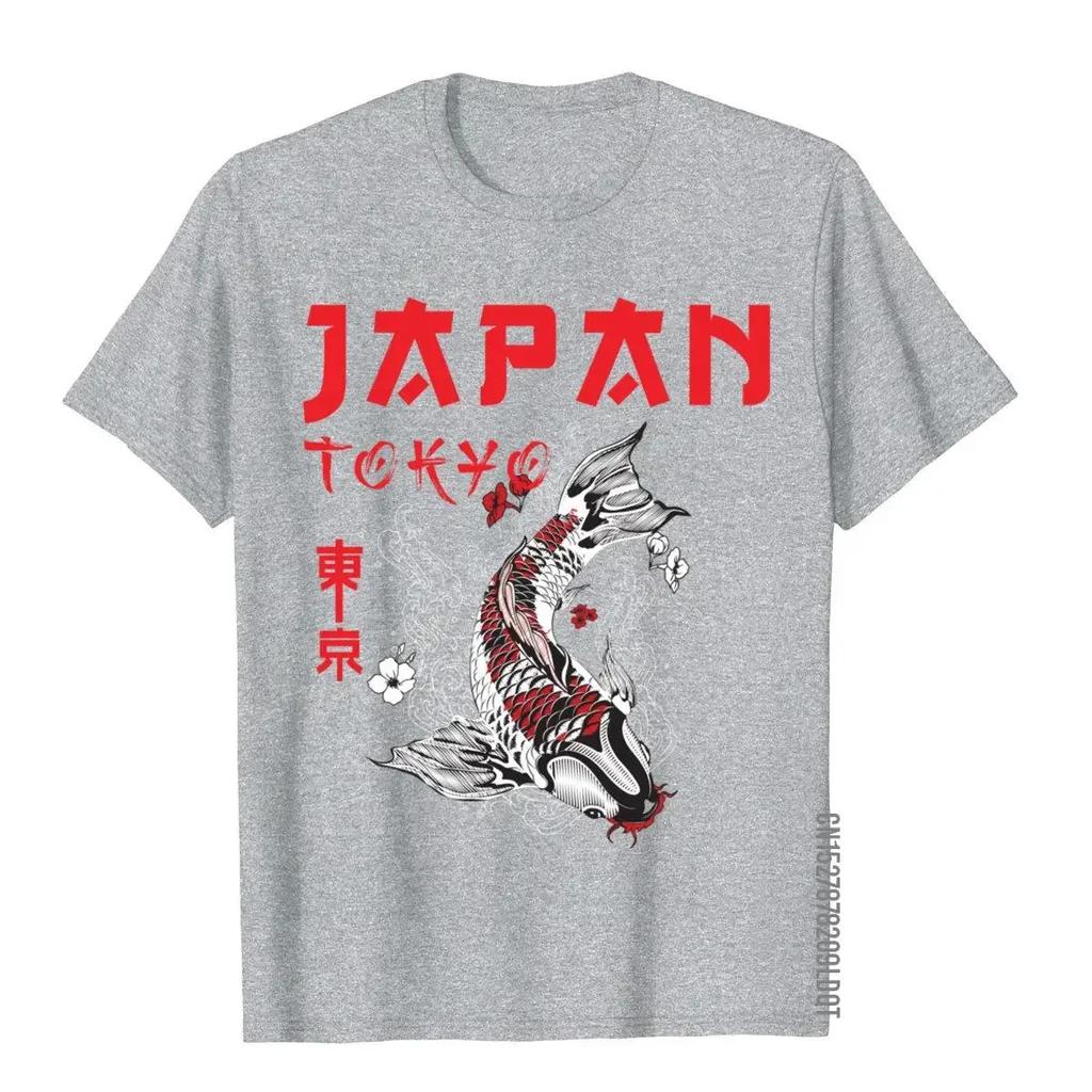 Japanese Fuji Dragon Yakuza Tokyo Koi Fish d Tops T Shirt For Men Cotton T Shirts Slim Fit