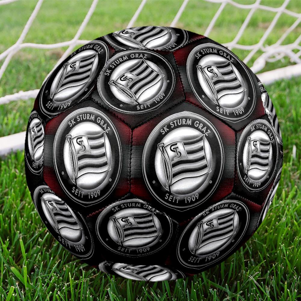 1pc SK Sturm Graz LOGOIndoor Soccer Ball Colorful All Ages Machine Stitched PVC Competition Ready Durable High-Bounce HE3