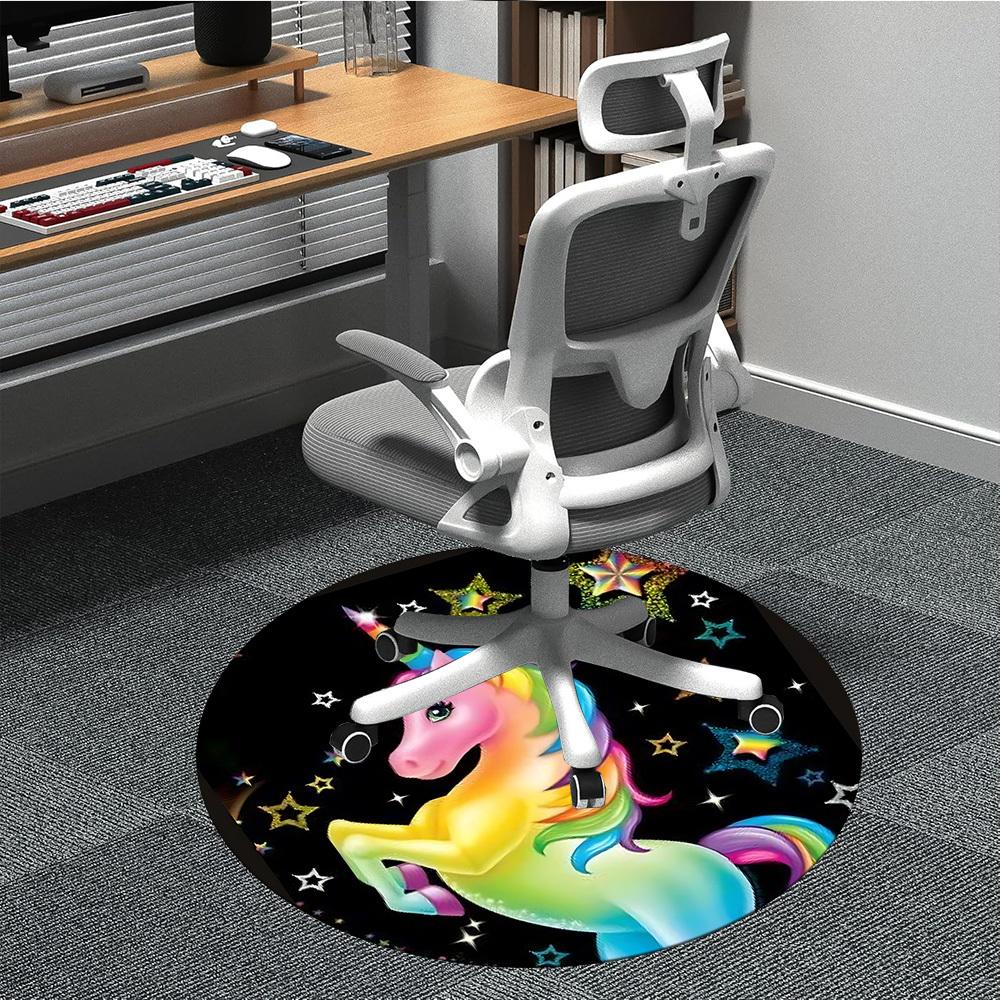 

1pc Unicorn Fantasy Stars Chair Carpet for Office Non-Slip Mat for Office - Decorative Floor Mat yy251030265 80cm by 80cm