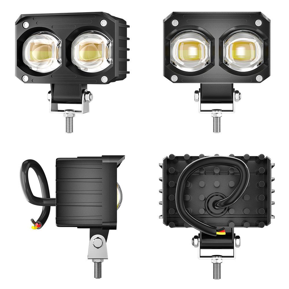 

Super Bright Motorcycle White+Yellow LED Headlight Motorbike External Modified Spotlight Type A