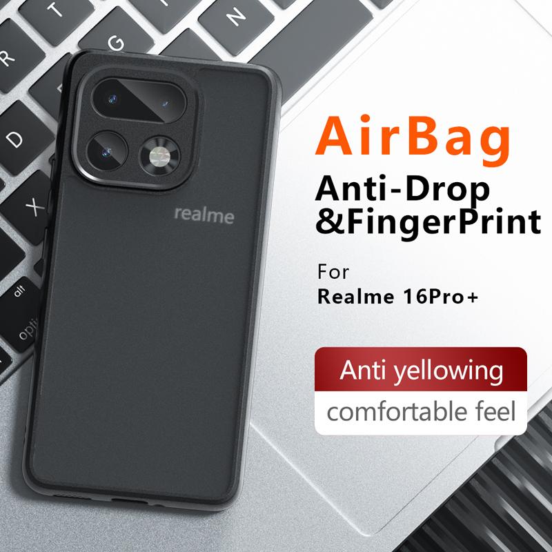 Per Realme 16 Pro Plus 16 Pro Custodia Antiurto Finitura Opaca Sensazione Pelle Opaca PC+TPU Anti-impronte Dita Cover Trasparente Per Realme16