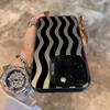 Black Striped Pattern Phone Case For Samsung Galaxy S23 S24 S25 S26 Ultra S22 S21 S20 Plus FE A15 A34 A35 A53 A54 A55 Cover