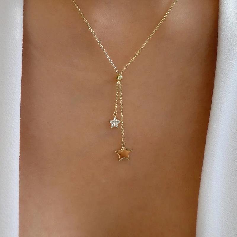 

Sweater chain long jewelry women s adjustable star pendant retro niche light luxury collarbone chain