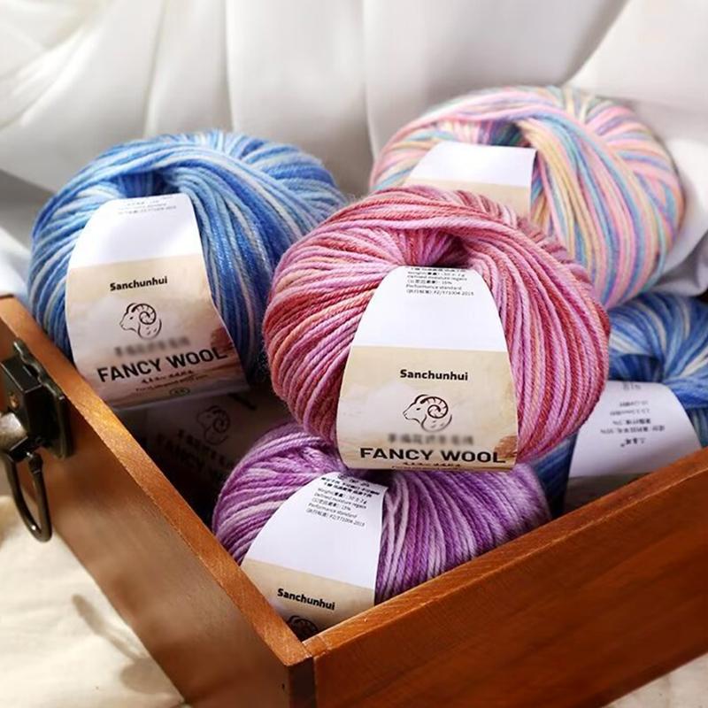 1PC Real Silk Gift Thread Pure Cotton Line Multi-functional Hand Woven Handmade Segmented Dyed Wool Yarn Multi-element