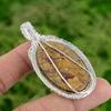 Daughters Day Deal Natural Mariam Jasper Wire Wrap Pendant Jewelry 925 Silver