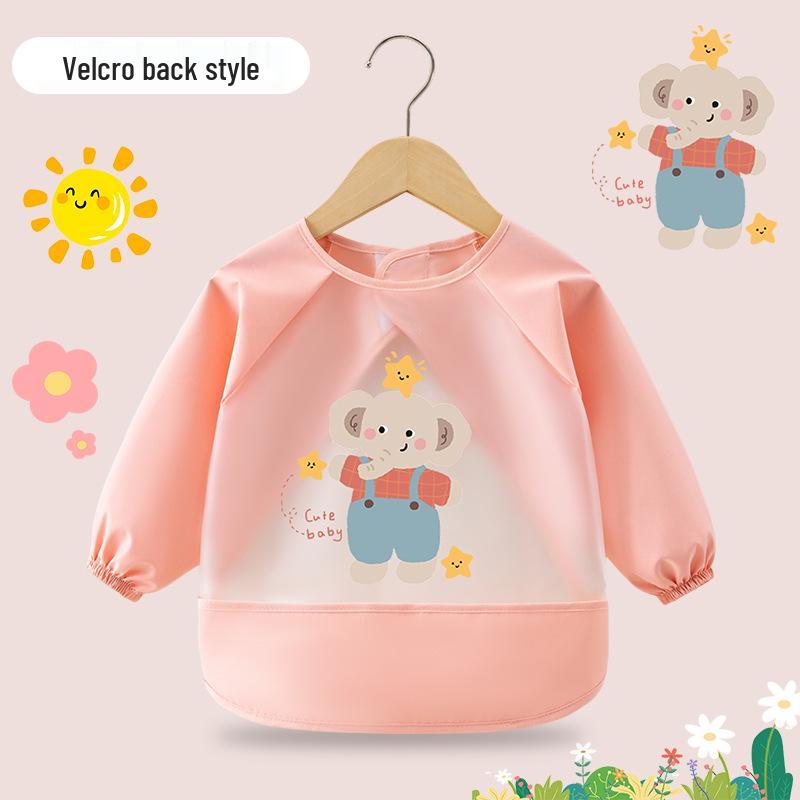 Waterproof Children's Long-Sleeve Coveralls - Anti-Stain Protective Bib Apron for Infants.