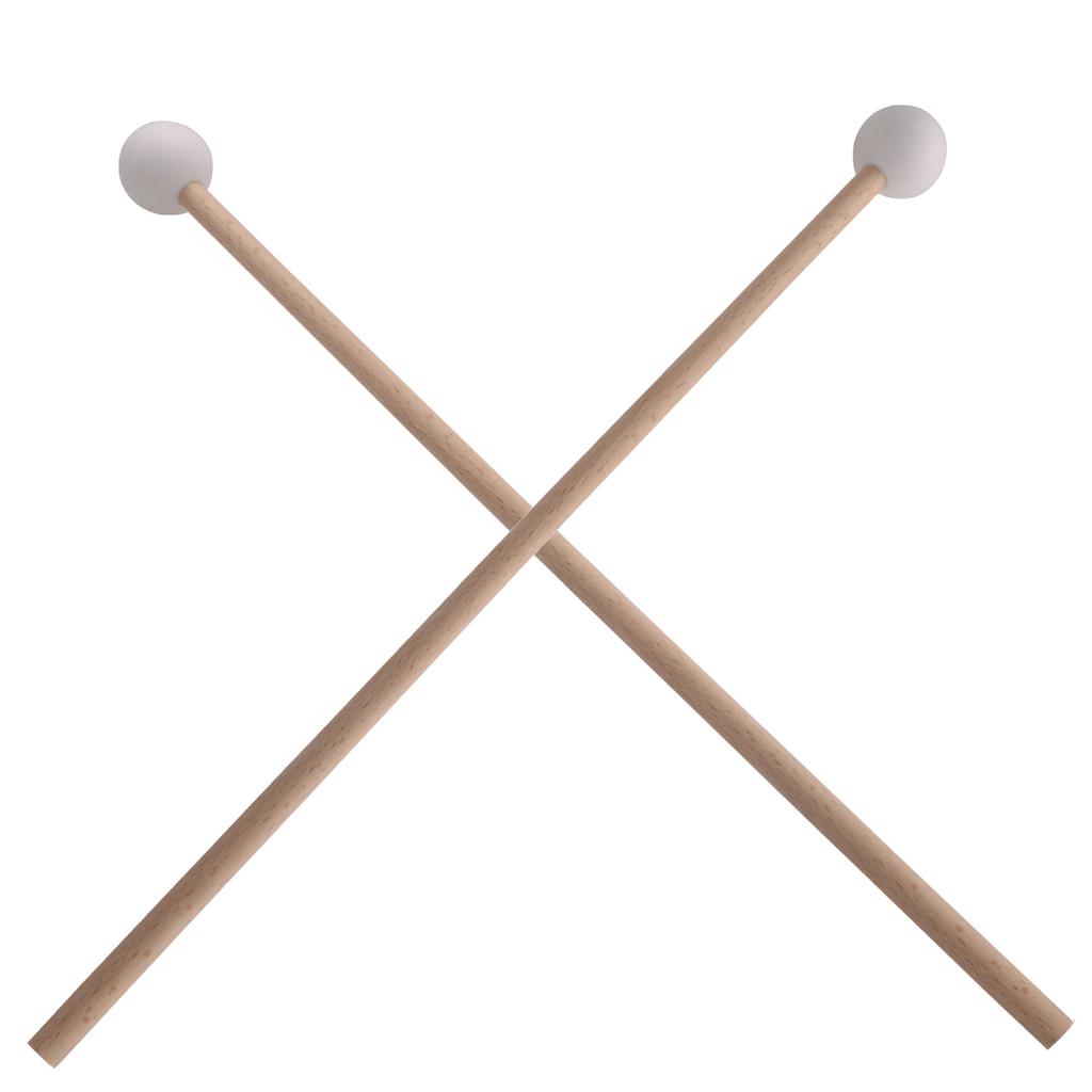 Marimba Keyboard Mallets Rubber Heads Wood Glockenspiel Chime Sticks for Xylophone Marimba Harp White
