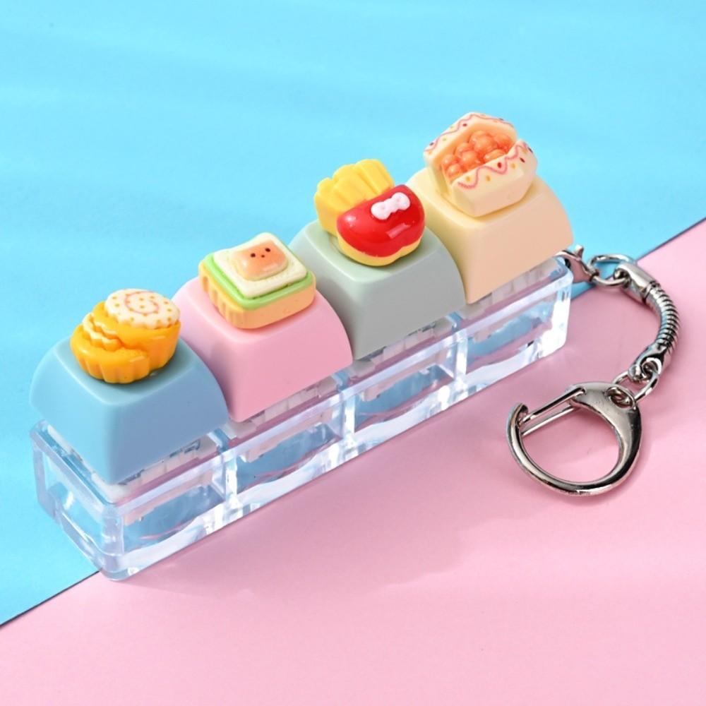 4 Key Anti-stress Toy Pendant Bear Keycap Stress Relief Clicker Fidget Keychain  Decompression Gift