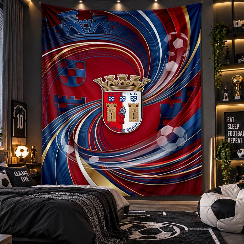 Wall Hanging Tapestry Braga FC Print Cloth for Living Room Bedroom Home Decor
