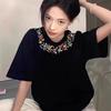 Pure Cotton Black Short-sleeved T-shirt Women's New Catty Summer American Trendy Brand Loose Half-sleeved Design Top