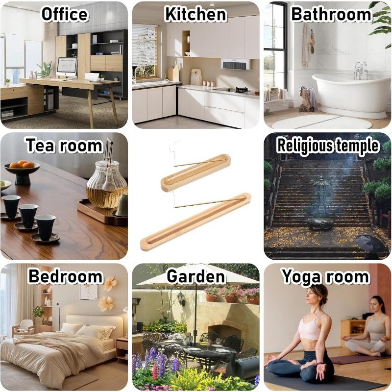 Wooden Incense Holder for Home Decor - Ideal for Meditation, Yoga Tea Ceremony  Convenient  Accessory  for  Zen  Spaces