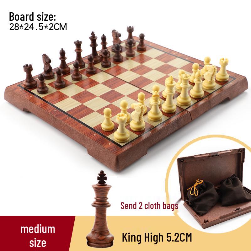 UB Magnetic Chess Set - Folding Chessboard for Beginners (Large & Medium Sizes)