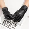 Men's Genuine Leather Gloves with A Top Layer of Sheepskin for Warmth Touch Screen for Cycling Fleece and Thickened  Autumn and Winter