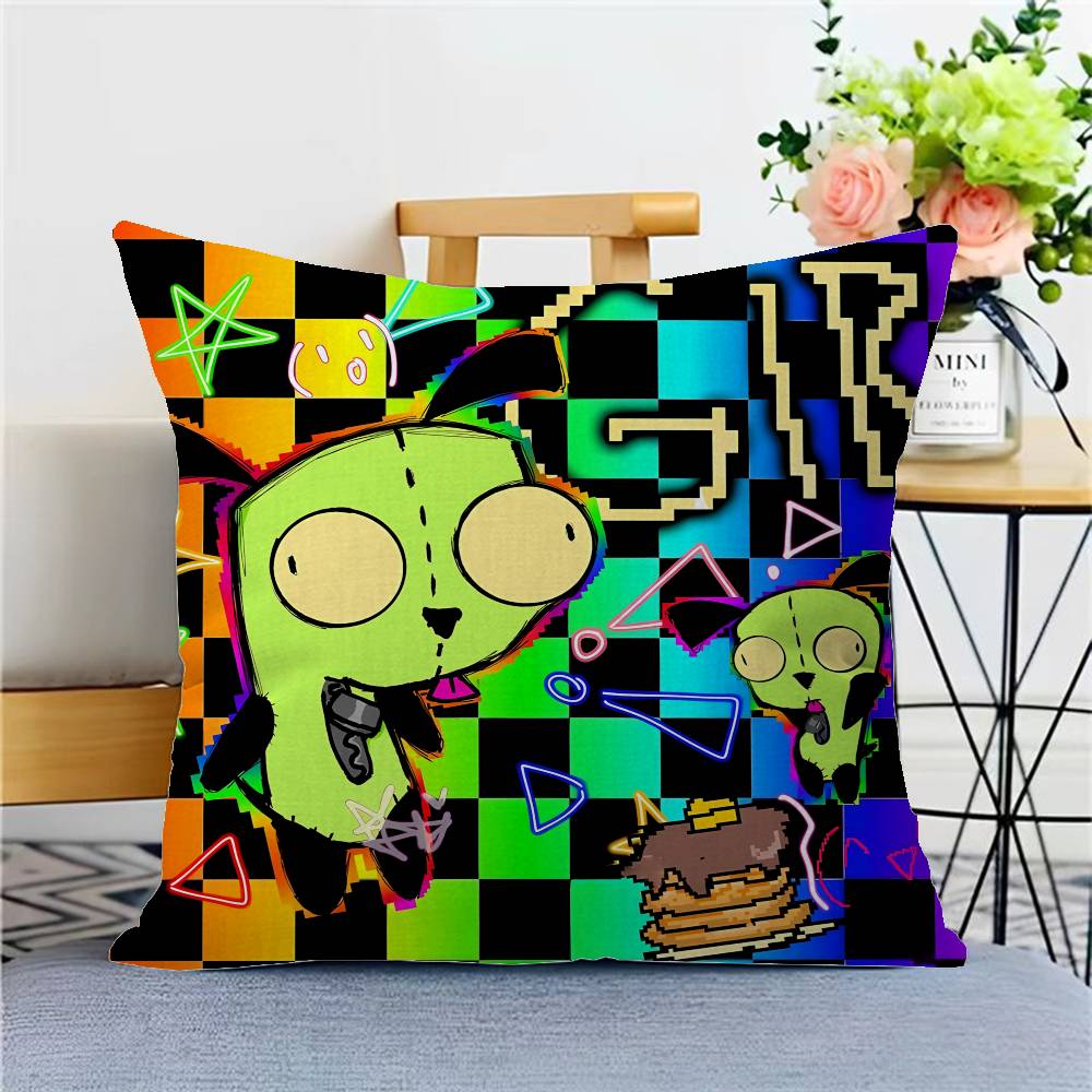 Funny Anime Invader ZIM Cushion Cover Inches Farmhouse Decor Home Throw Pillow Covers for Couch Decorations