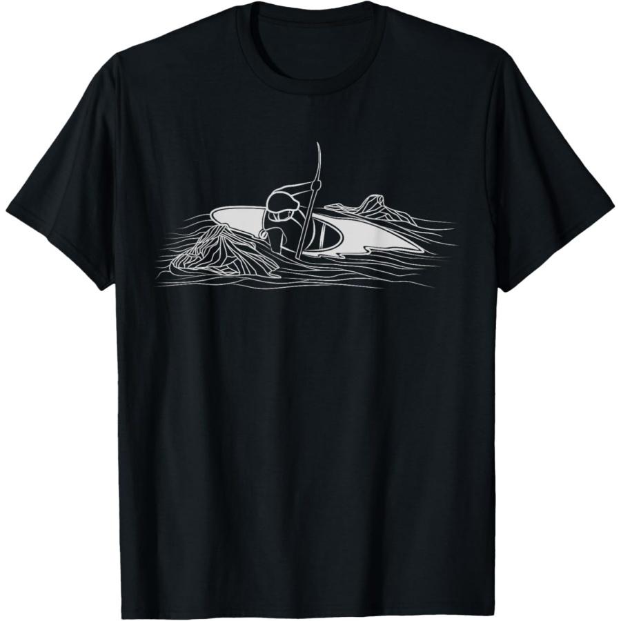 

White Water Kayaking Minimalist Kayaker River Kayak Creeking T-Shirt XXXXXL чорний