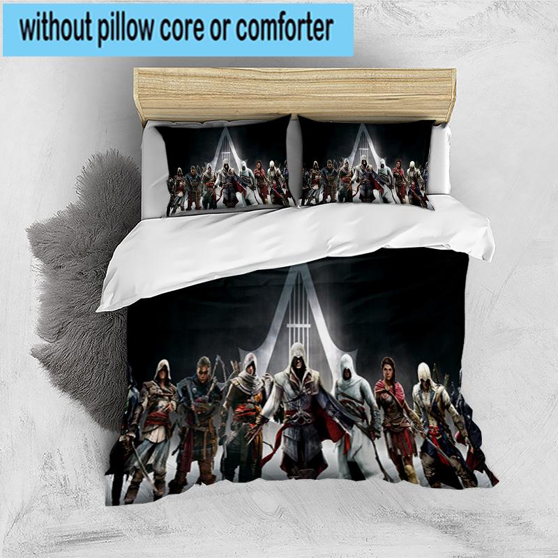 1PC Assass Warrior 3pcs Bedding,Including 1pc Duvet Cover And 2pcs Pillowcases Perfect for Christmas,Ideal for Bedroom, Dormitory