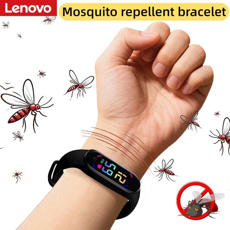 Lenovo Mosquito Repellent Wristband LED Time Display Watch Wearable Physical Ultrasonic Non-chemical For Home Outdoor Sport 2026