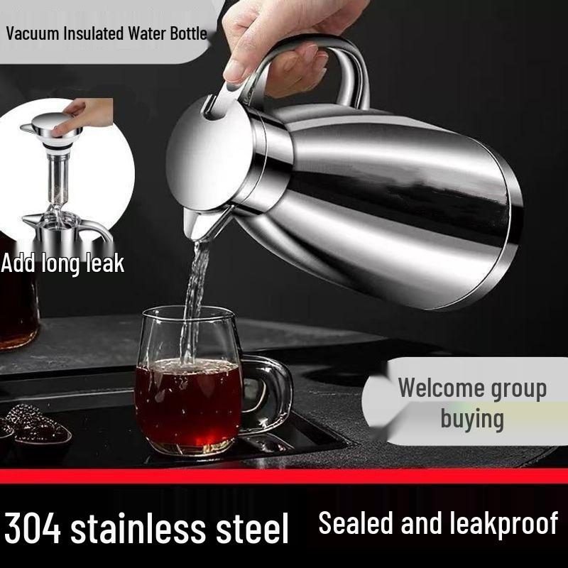 304 Stainless Steel Thermos Flask with Tea Infuser - Large Capacity Hot Water Bottle and Kettle for Home Use