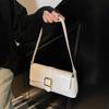 Fashion texture solid color small square bag new popular simple shoulder messenger bag underarm commuter bag