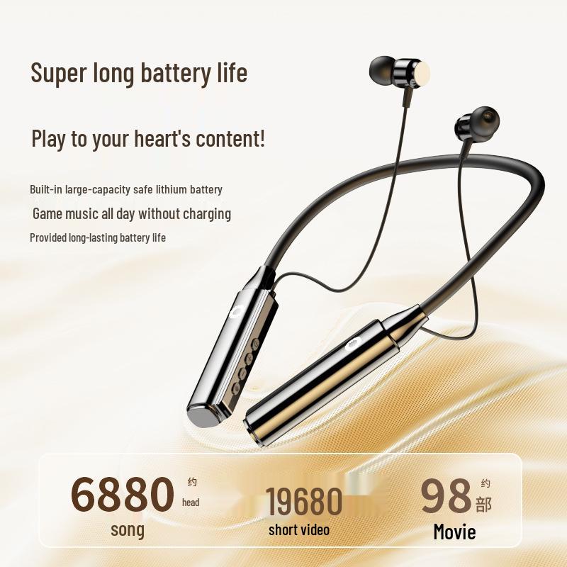Authentic 2025 True Wireless Noise-Cancelling Bluetooth Neckband Headphones with Long Battery Life