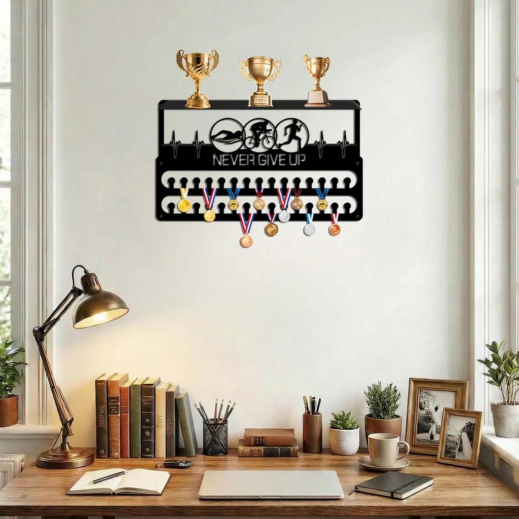 Wall Display Rack with Hooks for Award Display
