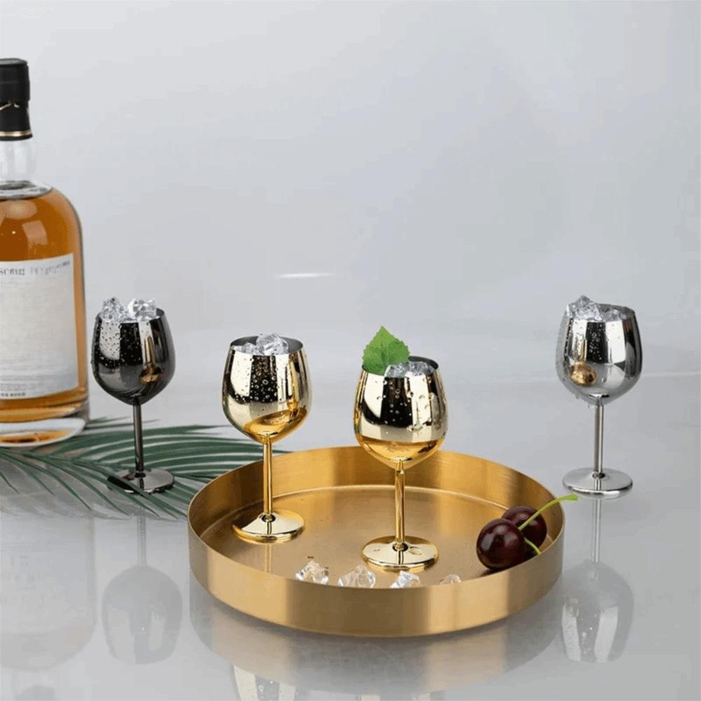 Drop-resistant Mini Stainless Steel Wine Glass 70 ML Tall Cup Durable Cocktail Cup Restaurant