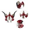 Schafshorn Gothic Stirnband Steampunk Teufelshörner Rosenblüten Dekorationen für Halloween Kostümparty Foto-Requisiten