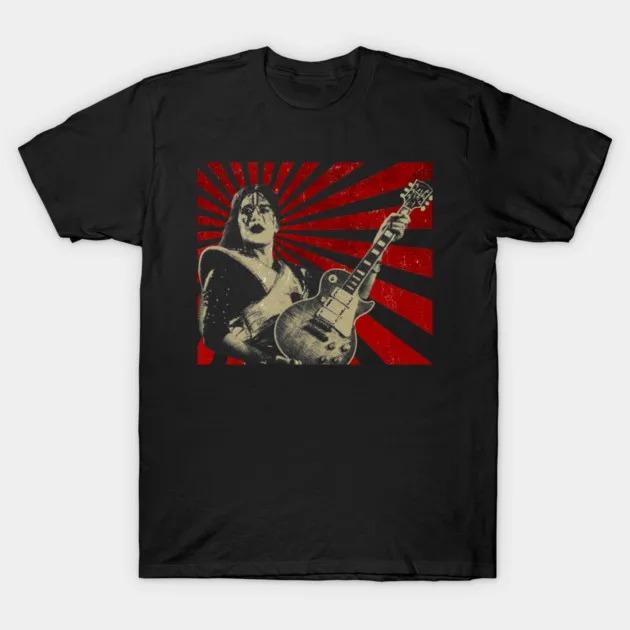 Ace Frehley Kiss's Solo Album Art T-shirt for Men and Women, Featuring A Round-neck Casual Short-sleeved and Comfortable Style