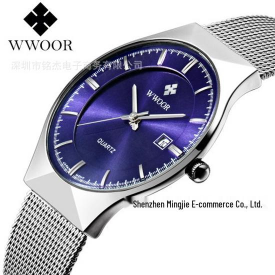 WWOOR Wo Ai 8016 Men's Waterproof Mesh Strap Quartz Fashion Watch